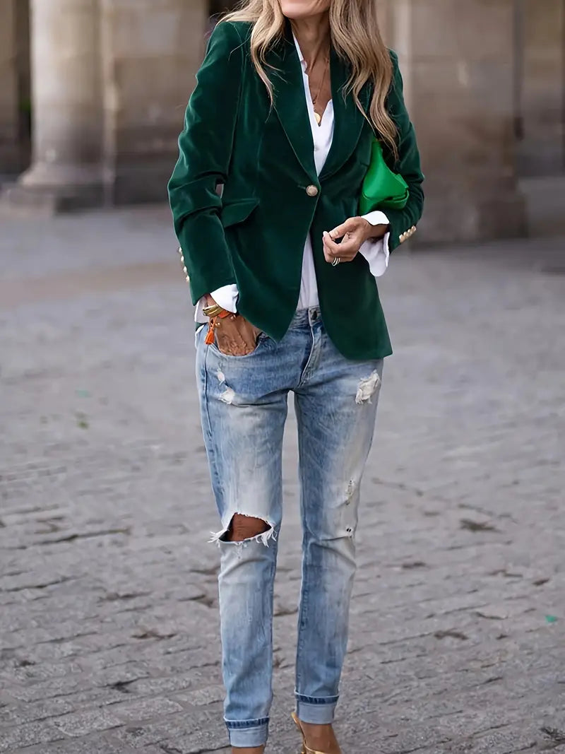 ZADIYA™ | Elegant Velvet Blazer