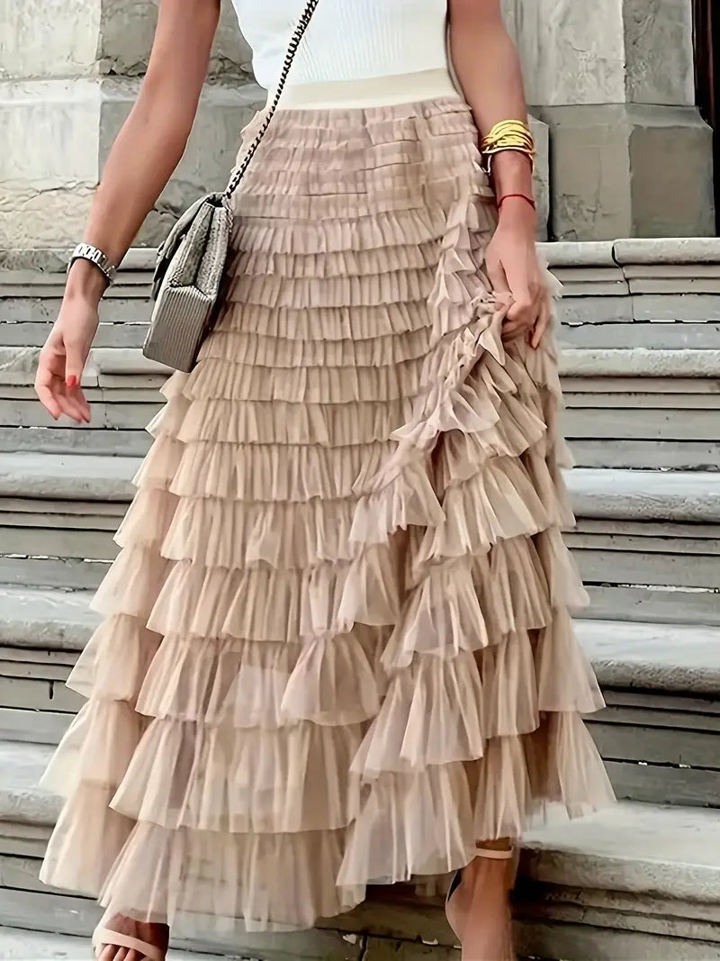 ZADIYA™ | Cascade Layered Hem Skirt