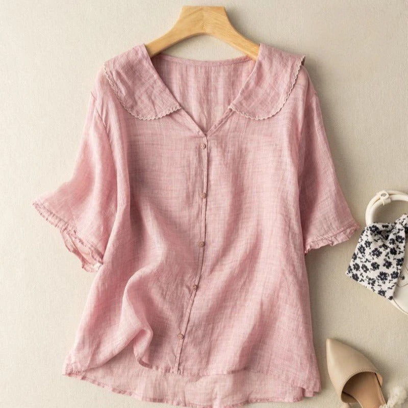 ZADIYA™ | LIGHTWEIGHT LINEN BLOUSE