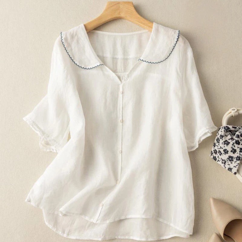 ZADIYA™ | LIGHTWEIGHT LINEN BLOUSE
