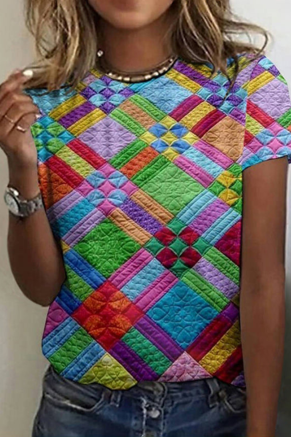 ZADIYA™ | VINTAGE COLOUR BLOCK T-SHIRT