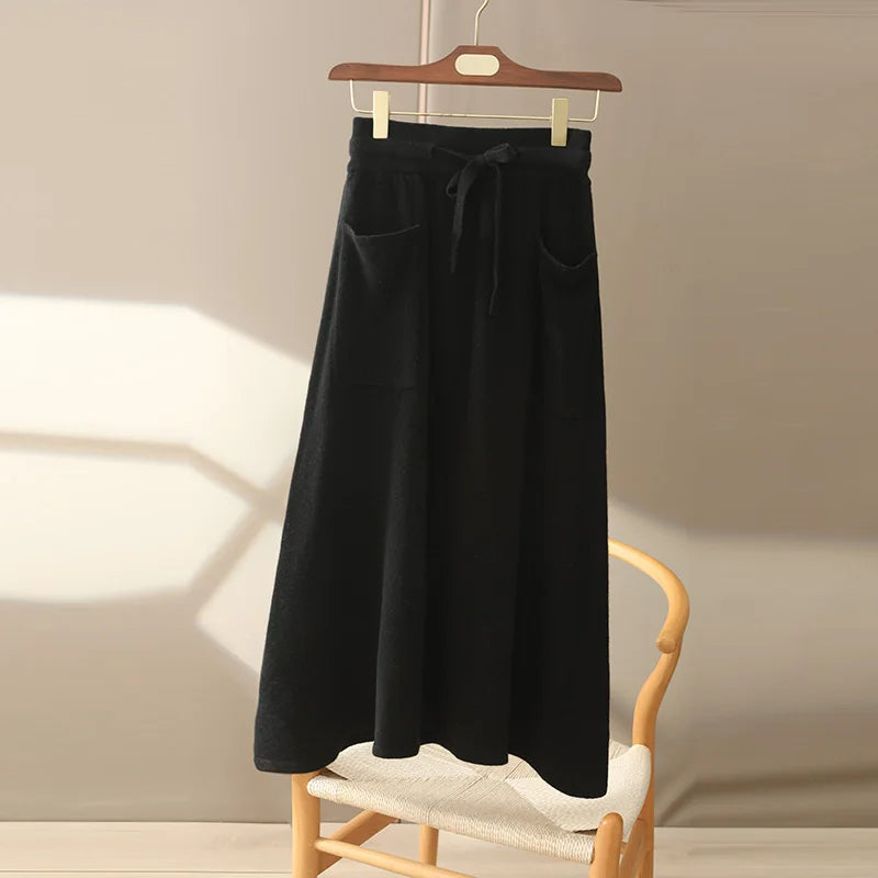 ZADIYA™ | Cashmere Midi-Skirt