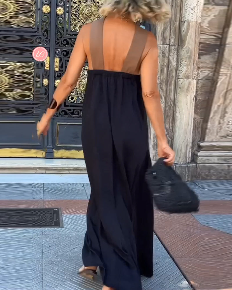 ZADIYA™ | LUXE HALTER MAXI DRESS FOR SUMMER ELEGANCE