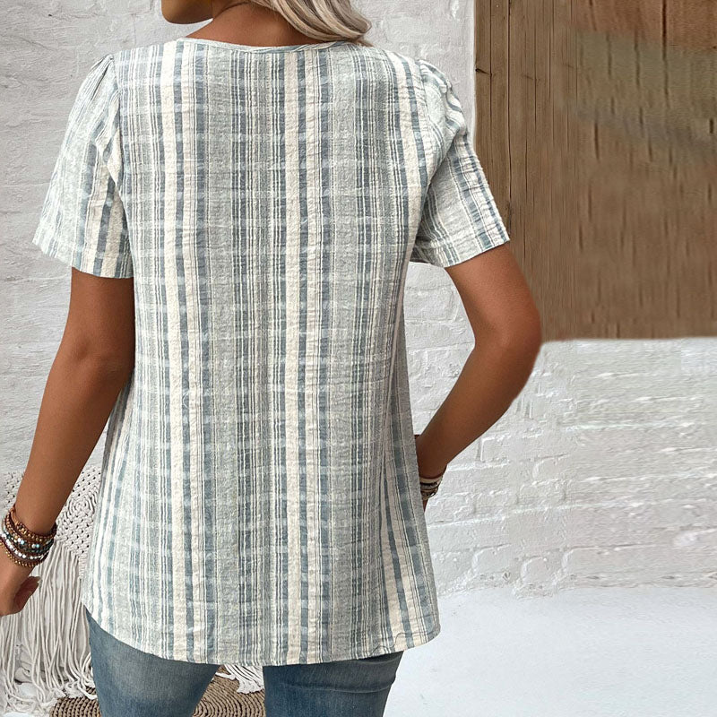 ZADIYA™ | STRIPED CASUAL BLOUSE WITH RELAXED FIT