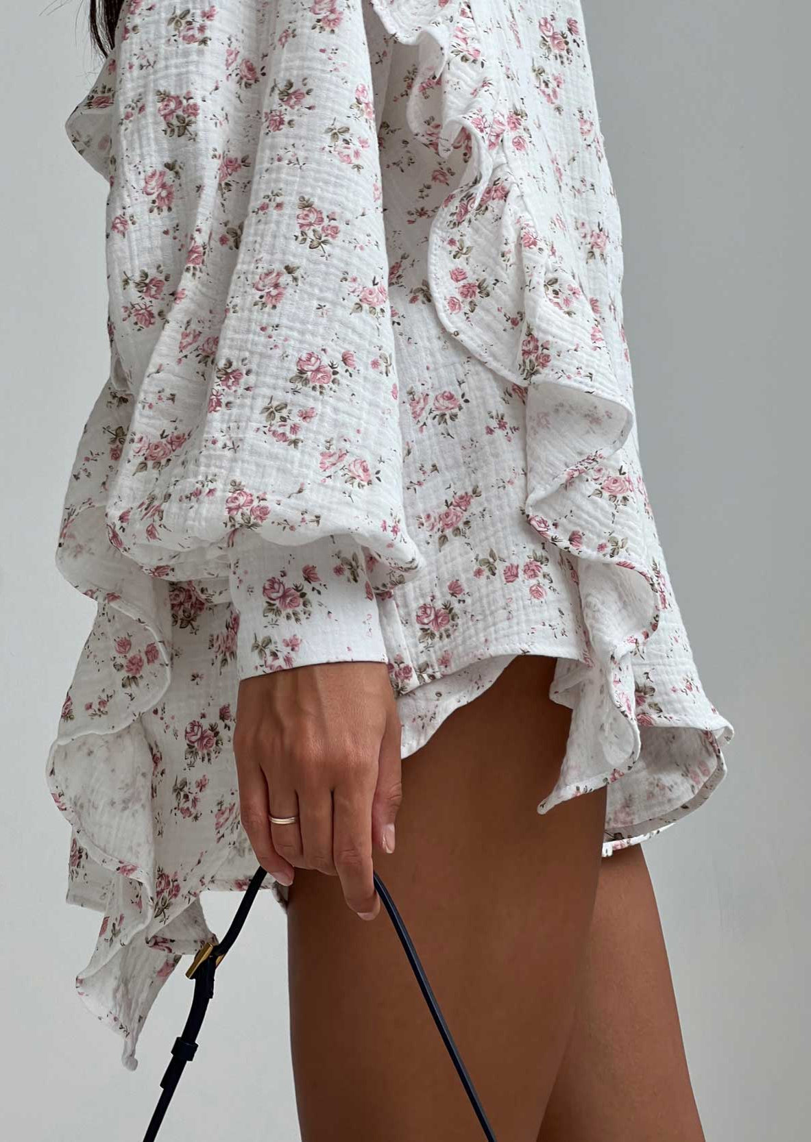 ZADIYA™ | FLORAL PRINT SHIRT & SHORTS TWO-PIECE SET