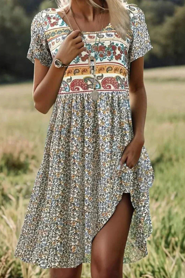 ZADIYA™ | VINTAGE PRINT DRESS