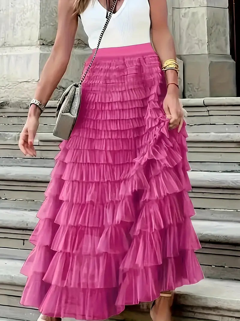 ZADIYA™ | Cascade Layered Hem Skirt