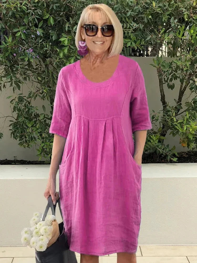 ZADIYA™ | LIGHTWEIGHT COTTON DRESS WITH POCKETS