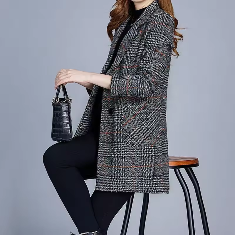 ZADIYA™ | Elegant Plaid Blazer