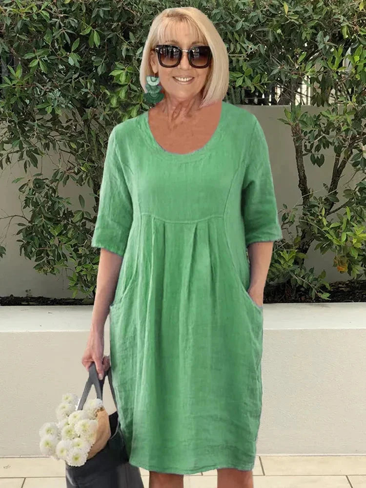 ZADIYA™ | LIGHTWEIGHT COTTON DRESS WITH POCKETS
