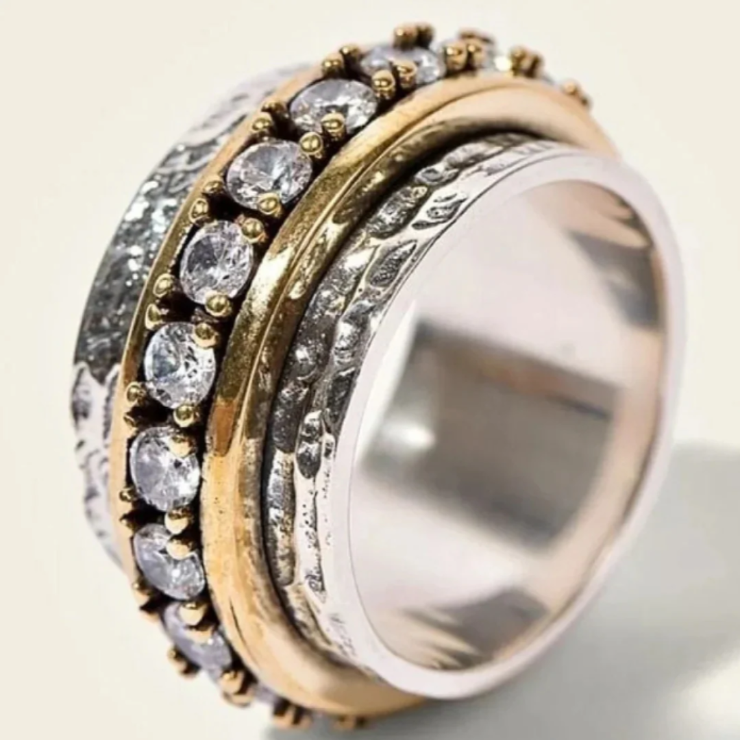 ZADIYA™ | Bicolor Ring with Inlaid Zirconias