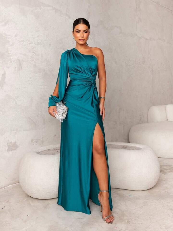 ZADIYA™ | SILK SPLIT MAXI DRESS