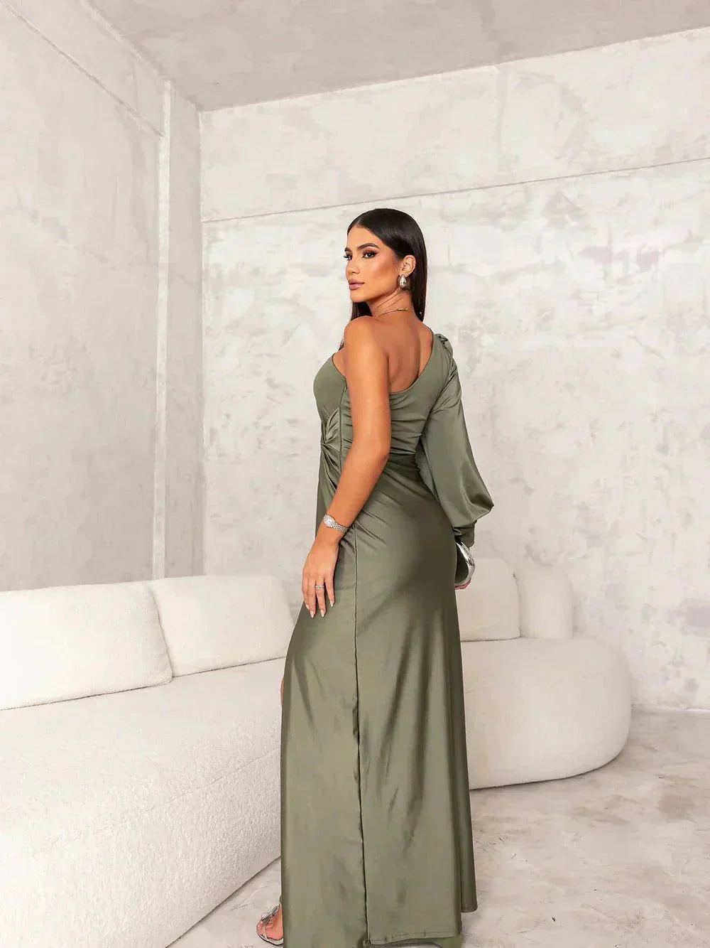 ZADIYA™ | SILK SPLIT MAXI DRESS