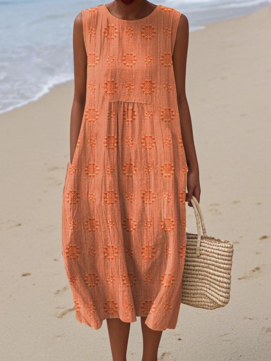 ZADIYA™ | SLEEVELESS DRESS WITH POCKETS