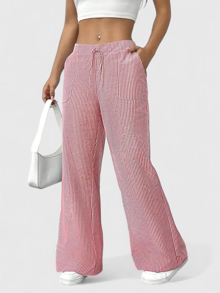 ZADIYA™ | Wide-Leg Striped Trousers