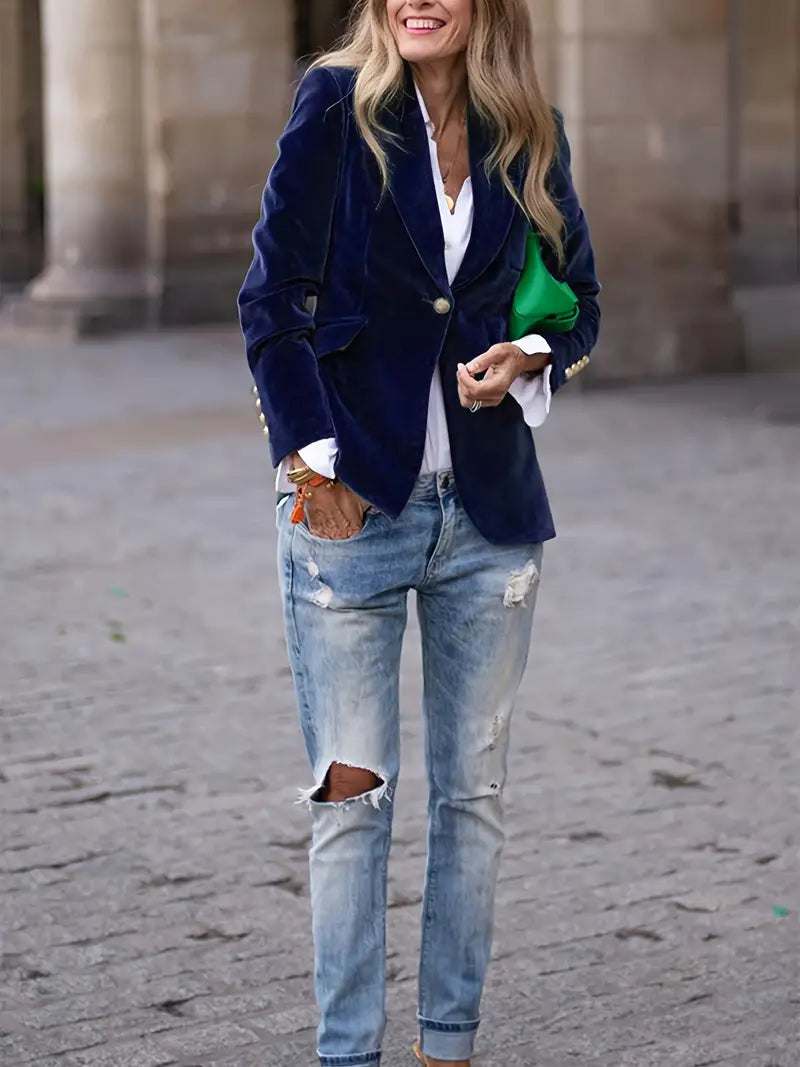 ZADIYA™ | Elegant Velvet Blazer