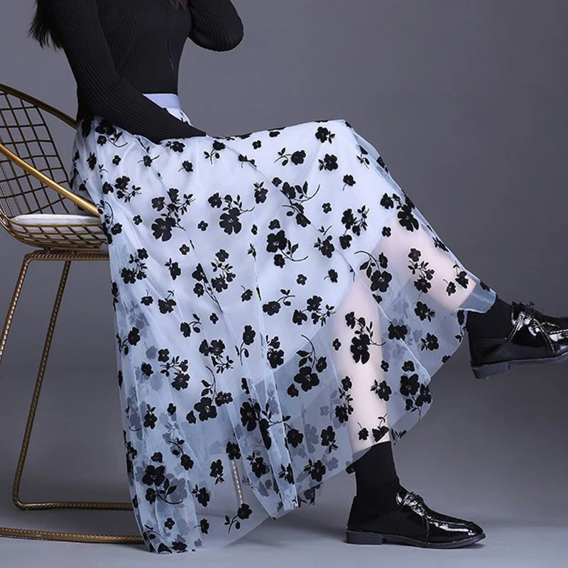 ZADIYA™ | Florentine Mesh Midi Skirt