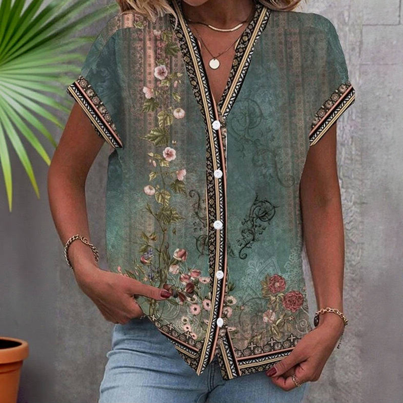 ZADIYA™ | VINTAGE-STYLE FLORAL BLOUSE