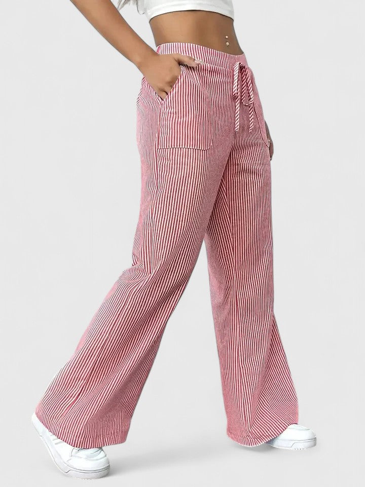ZADIYA™ | Wide-Leg Striped Trousers