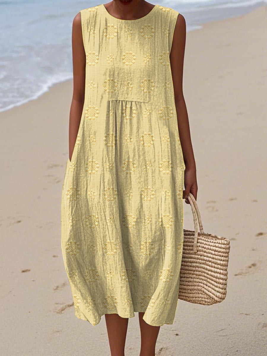 ZADIYA™ | SLEEVELESS DRESS WITH POCKETS