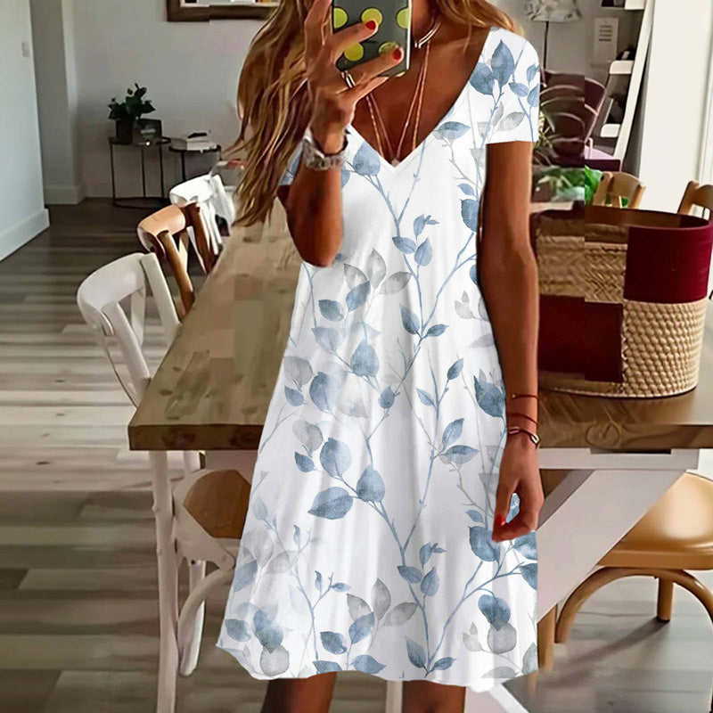 ZADIYA™ | CASUAL LEAF PRINT DRESS