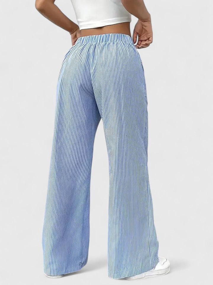 ZADIYA™ | Wide-Leg Striped Trousers