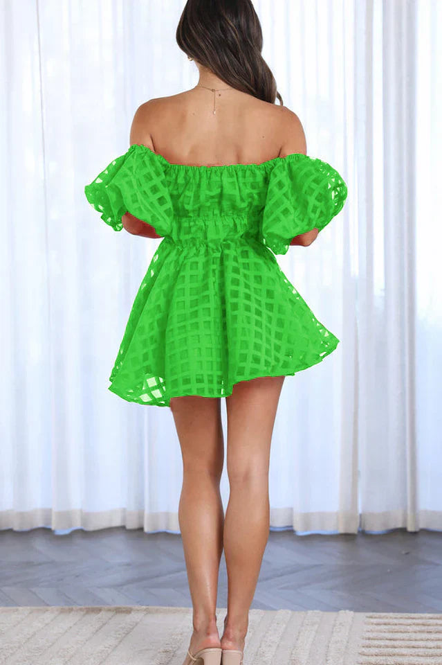 ZADIYA™ | PUFF-SLEEVE MINI DRESS