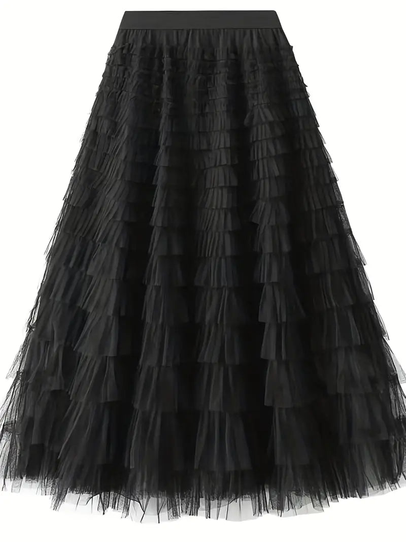 ZADIYA™ | Cascade Layered Hem Skirt