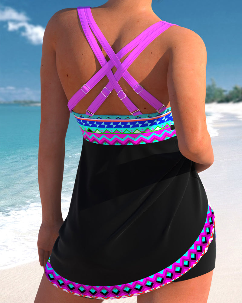 ZADIYA™ | Swimsuit with Lacing and Striped Pattern