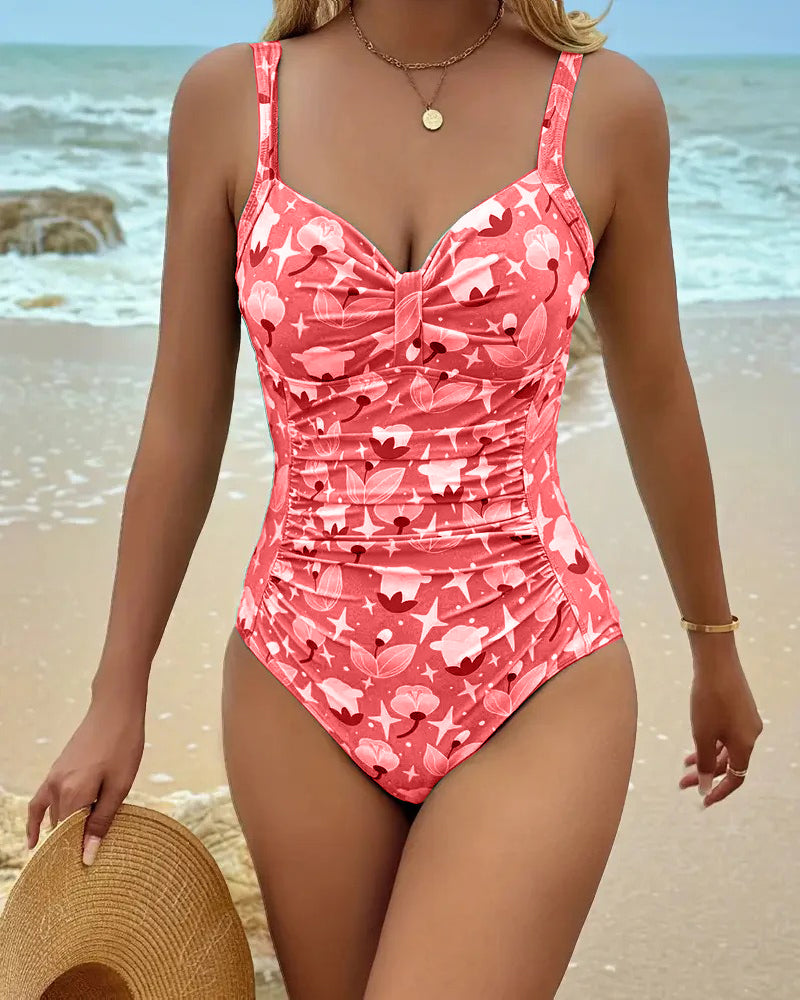 ZADIYA™ | One-Piece Swimsuit with Printed Shoulder Straps