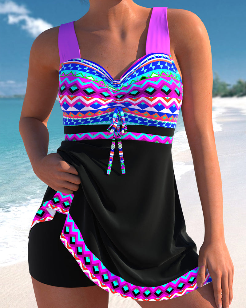ZADIYA™ | Swimsuit with Lacing and Striped Pattern