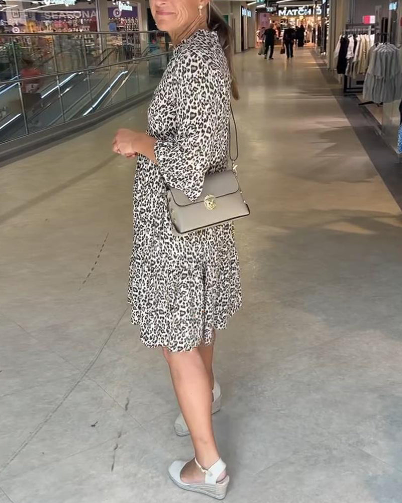 ZADIYA™ | FLOWING LEOPARD PRINT DRESS