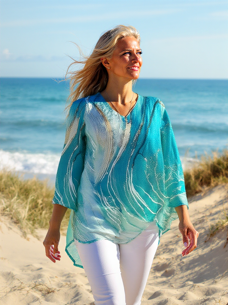 ZADIYA™ | OMBRÉ BLOUSE WITH ELEGANT COLOUR FADE