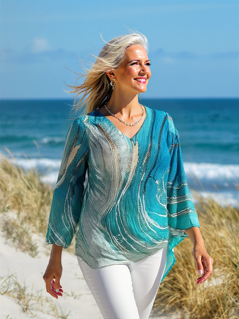 ZADIYA™ | OMBRÉ BLOUSE WITH ELEGANT COLOUR FADE