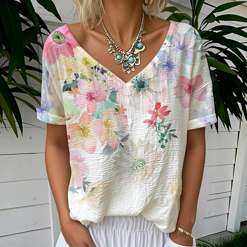 ZADIYA™ | FLORAL PRINT T-SHIRT