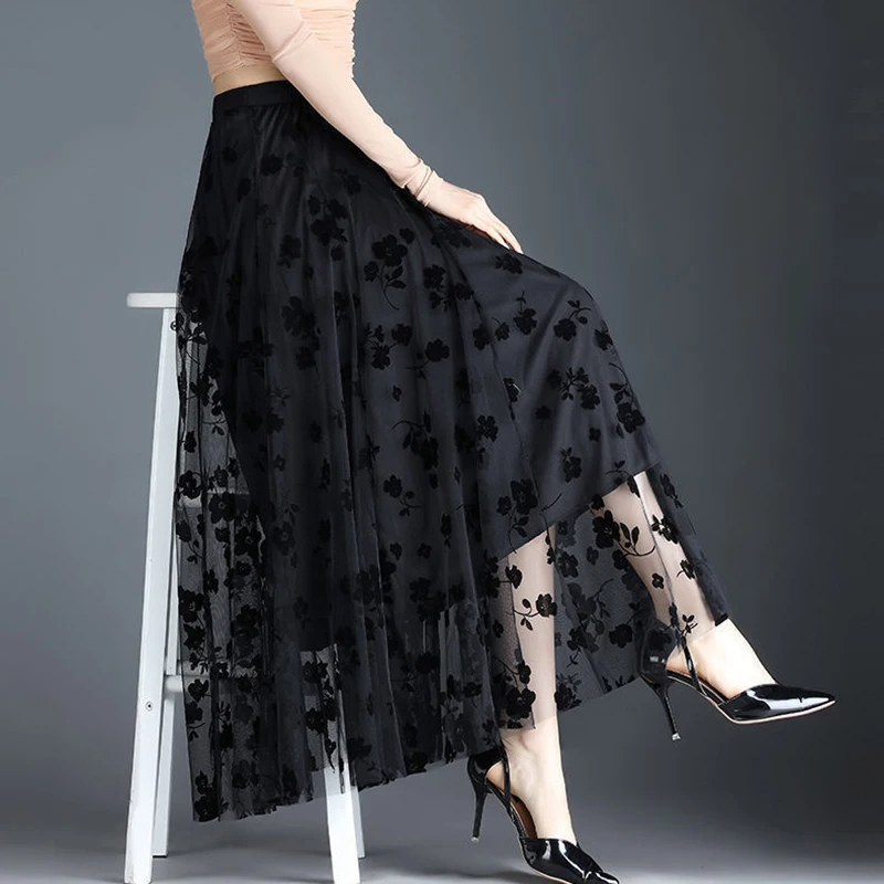 ZADIYA™ | Florentine Mesh Midi Skirt