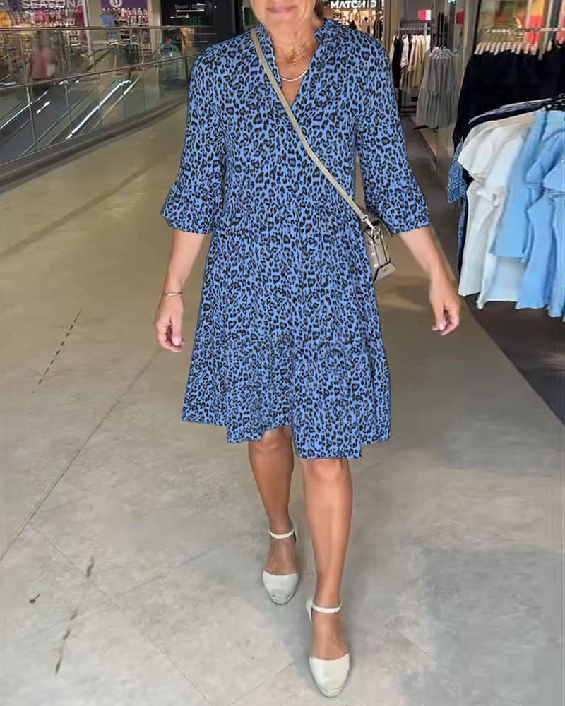 ZADIYA™ | FLOWING LEOPARD PRINT DRESS