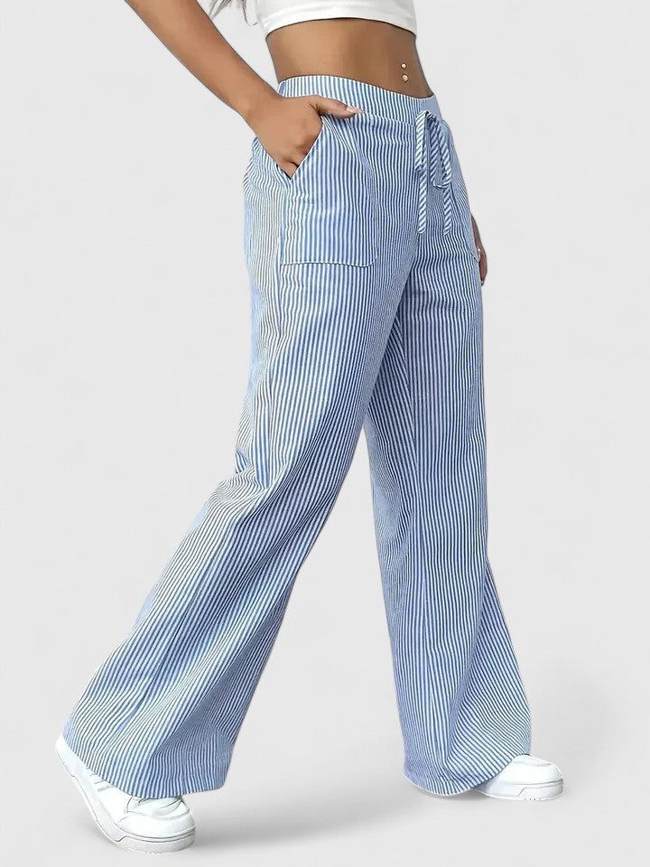 ZADIYA™ | Wide-Leg Striped Trousers