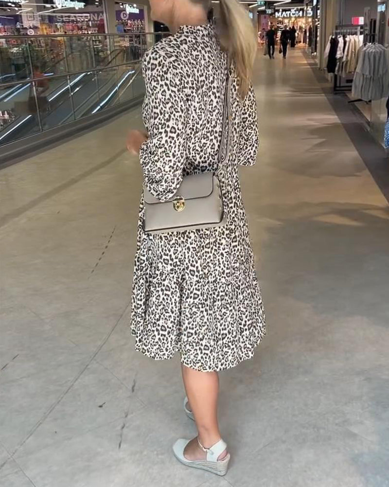 ZADIYA™ | FLOWING LEOPARD PRINT DRESS