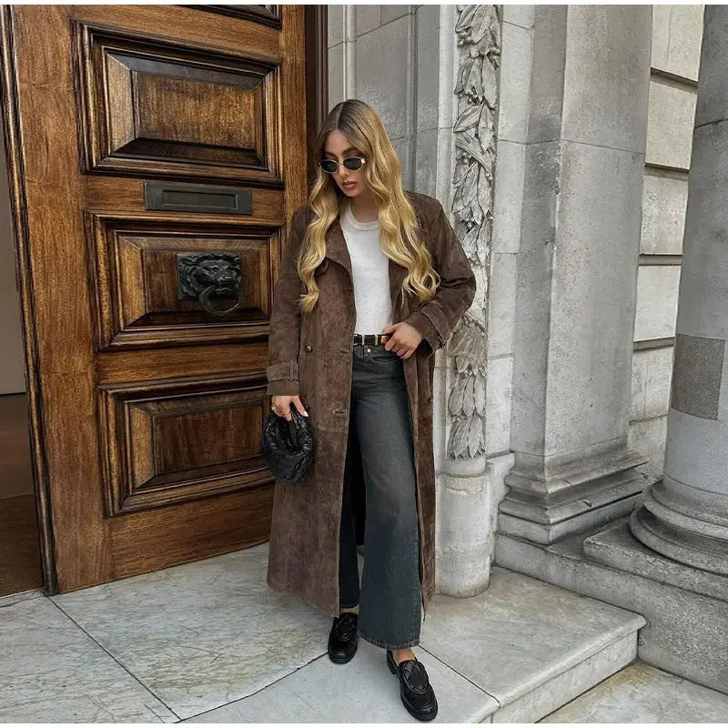 ZADIYA™ | Suede Trench Coat