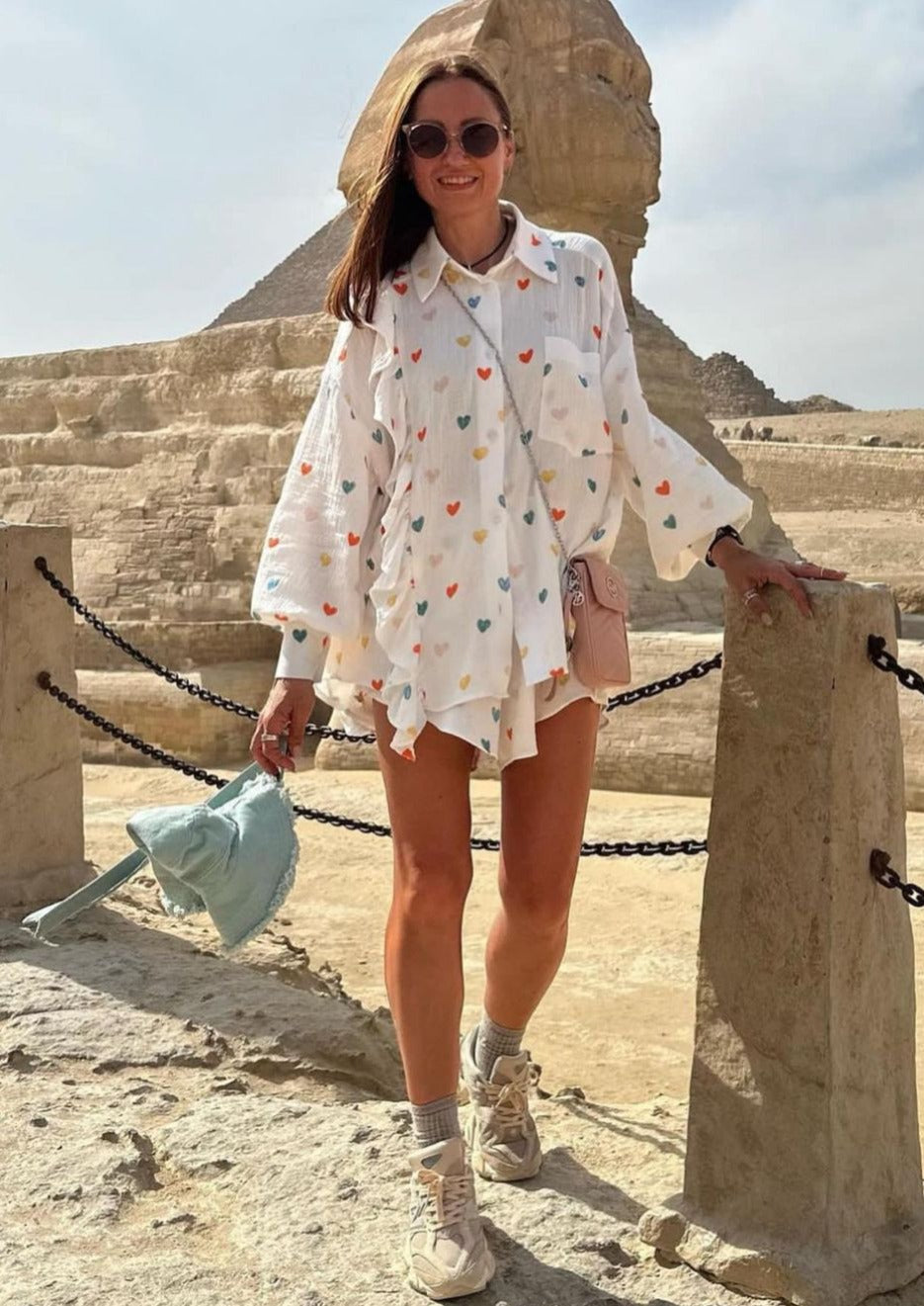 ZADIYA™ | HEART PRINT SHIRT & SHORTS TWO-PIECE SET