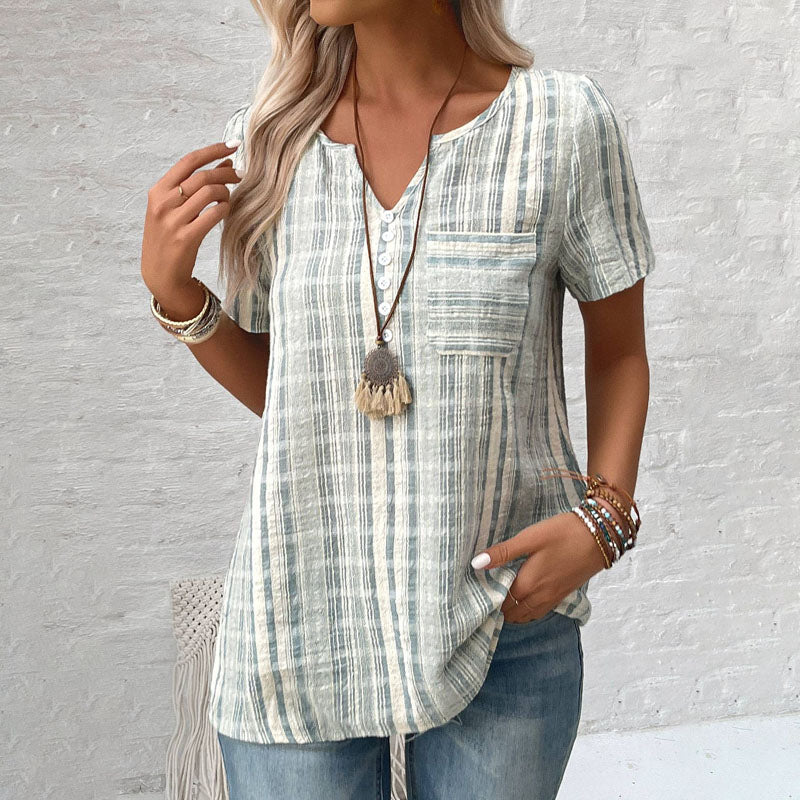 ZADIYA™ | STRIPED CASUAL BLOUSE WITH RELAXED FIT