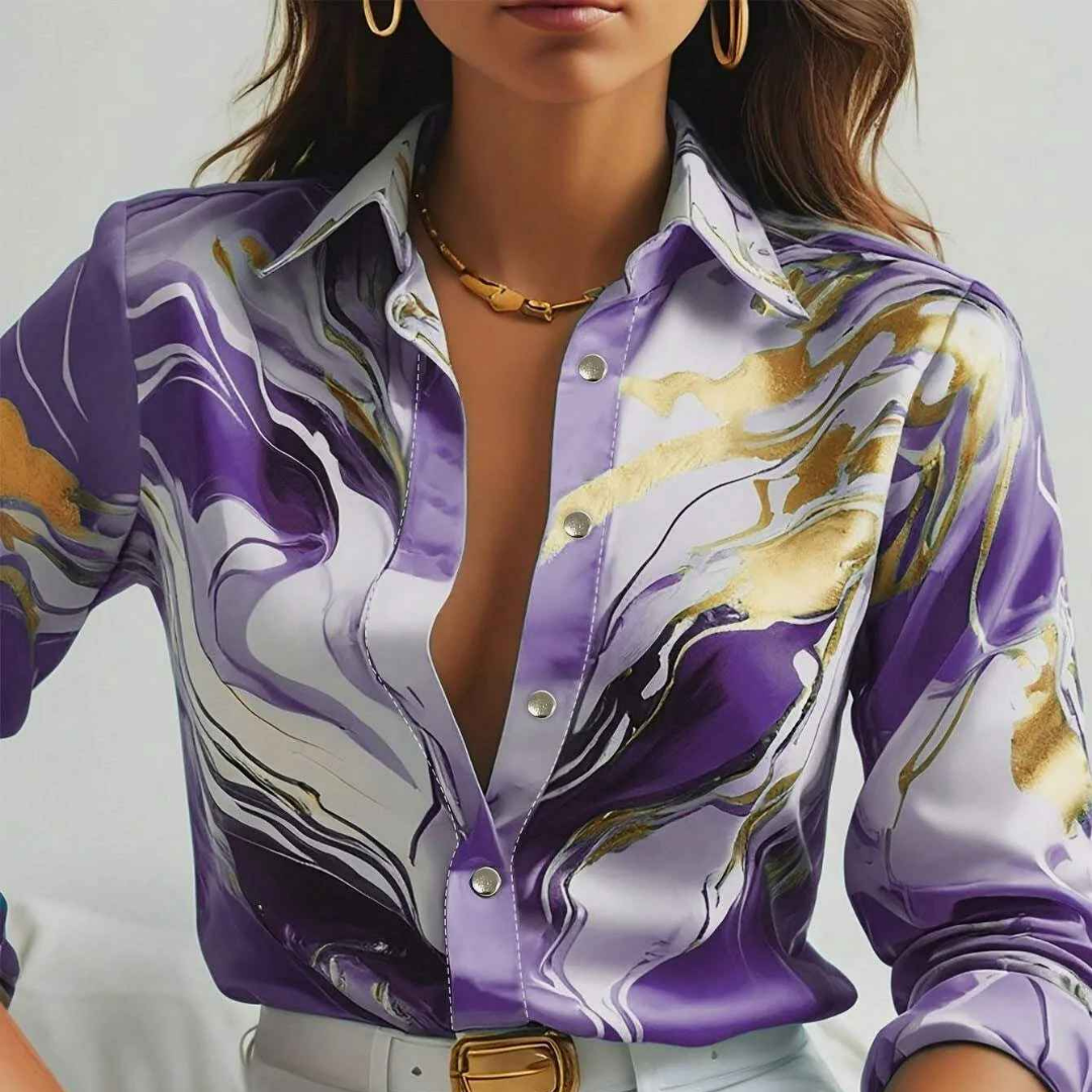 ZADIYA™ | SWIRL PRINT BLOUSE