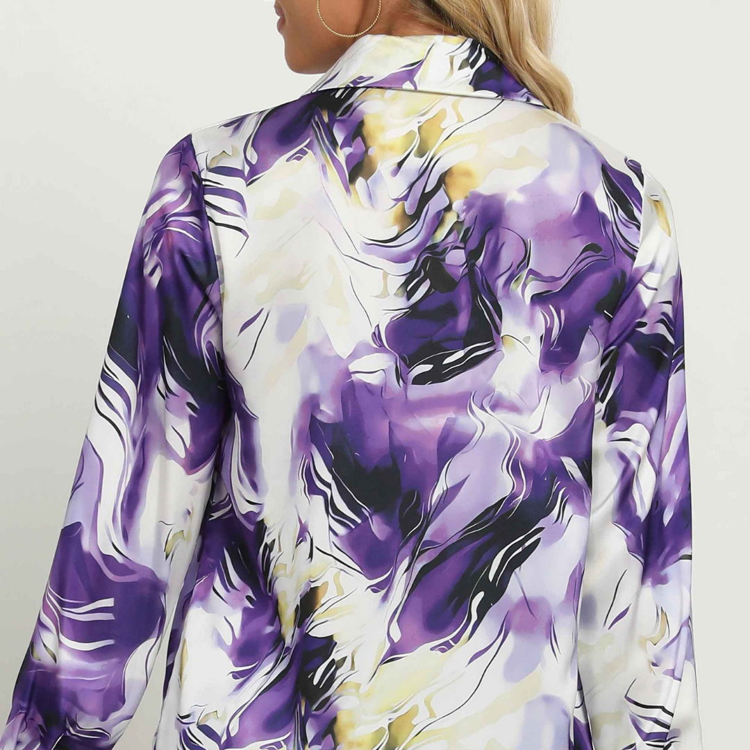 ZADIYA™ | SWIRL PRINT BLOUSE