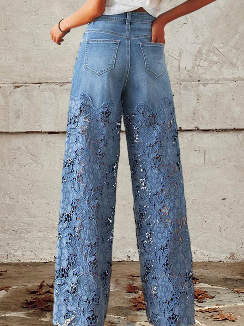 ZADIYA™ | Embroidered Wide Leg Jeans