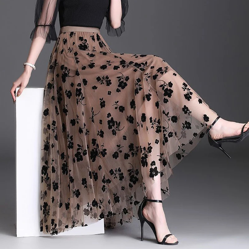 ZADIYA™ | Florentine Mesh Midi Skirt