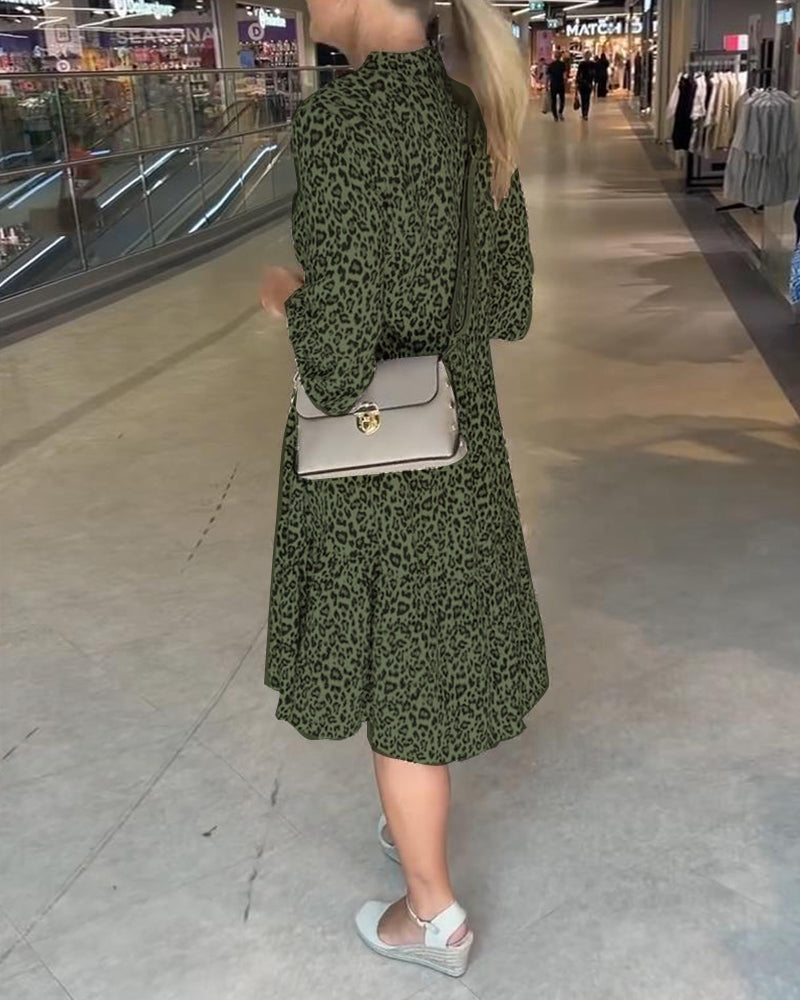 ZADIYA™ | FLOWING LEOPARD PRINT DRESS
