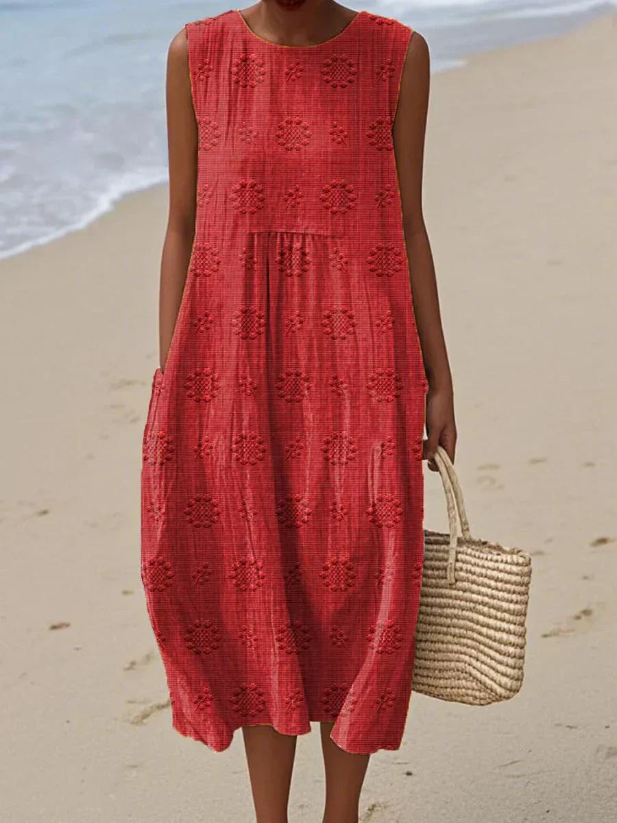 ZADIYA™ | SLEEVELESS DRESS WITH POCKETS