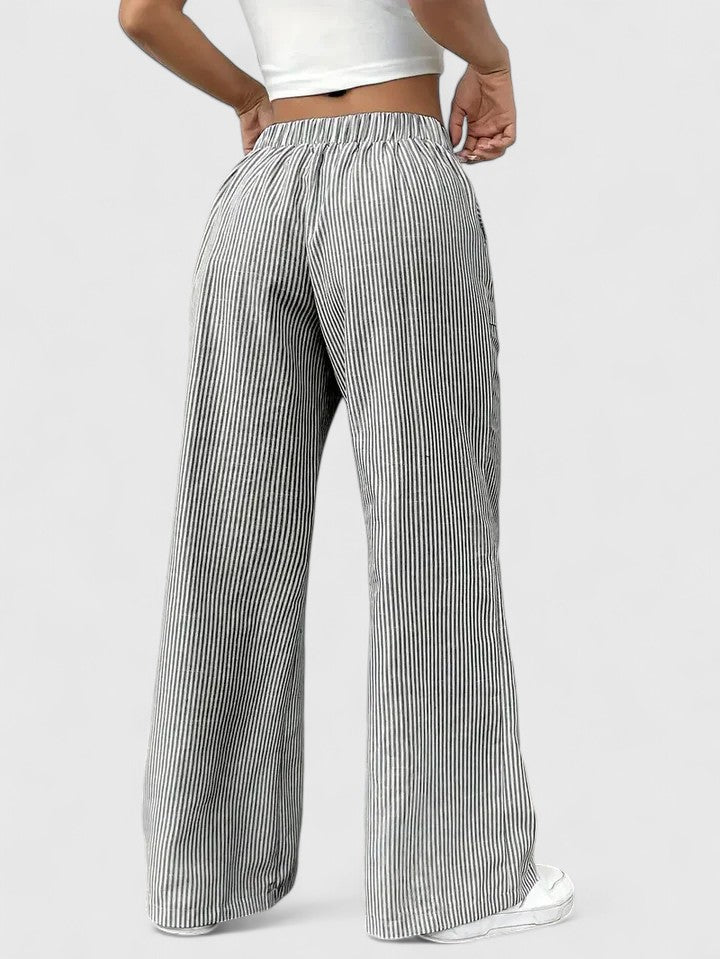 ZADIYA™ | Wide-Leg Striped Trousers
