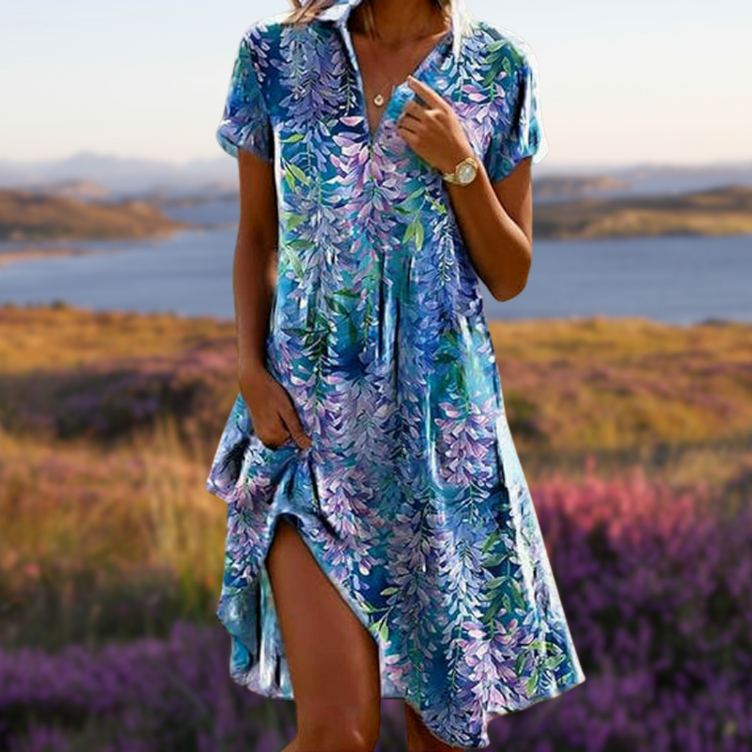 ZADIYA™ | VINTAGE LEAF PRINT DRESS